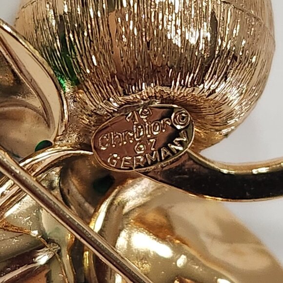 Rare Set Christian Dior Henkel & Grosse Guilloche Enamel Clip Earrings & Brooch - Picture 12 of 12